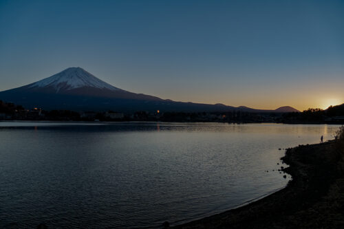 Fotografie hora Fudži - barevná, foceno při západu slunce no.1200571
