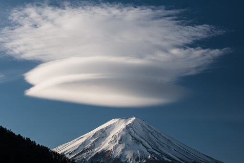 Fotografie hora Fudži - barevná, ranní focení v lednu no.1200764