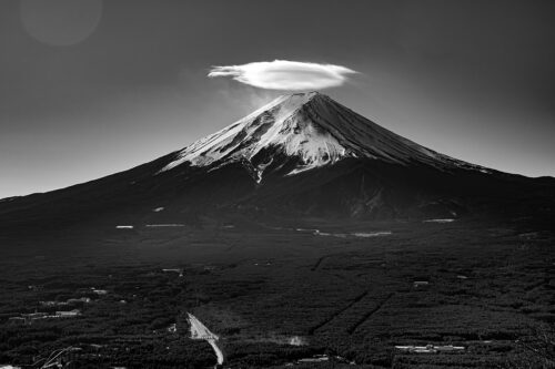 Fotografie hora Fudži - černobílá no.1200789